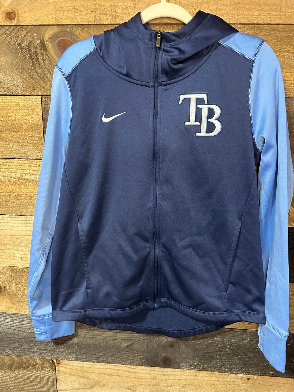 NIKE Genuine MLB Tampa Bay Rays Women’s Full Zip Hooded Jacket Size M EUC
